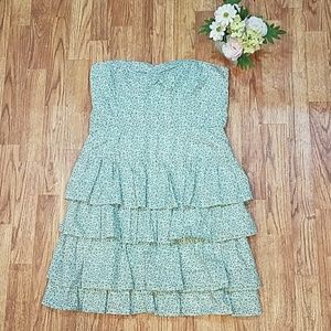 J. Crew Factory Floral Ruffle Tube Dress EUC